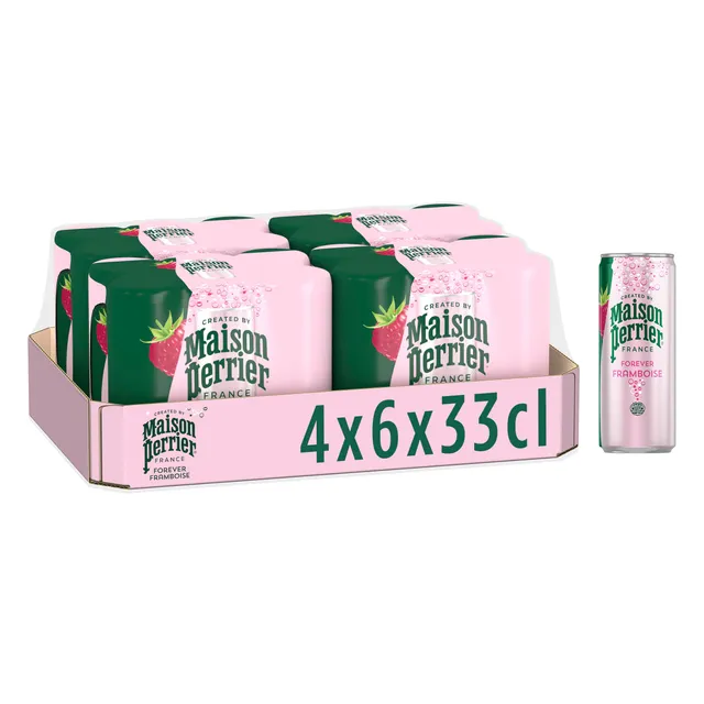Maison Perrier Forever Framboise boisson gazeuse 4x6x33cl