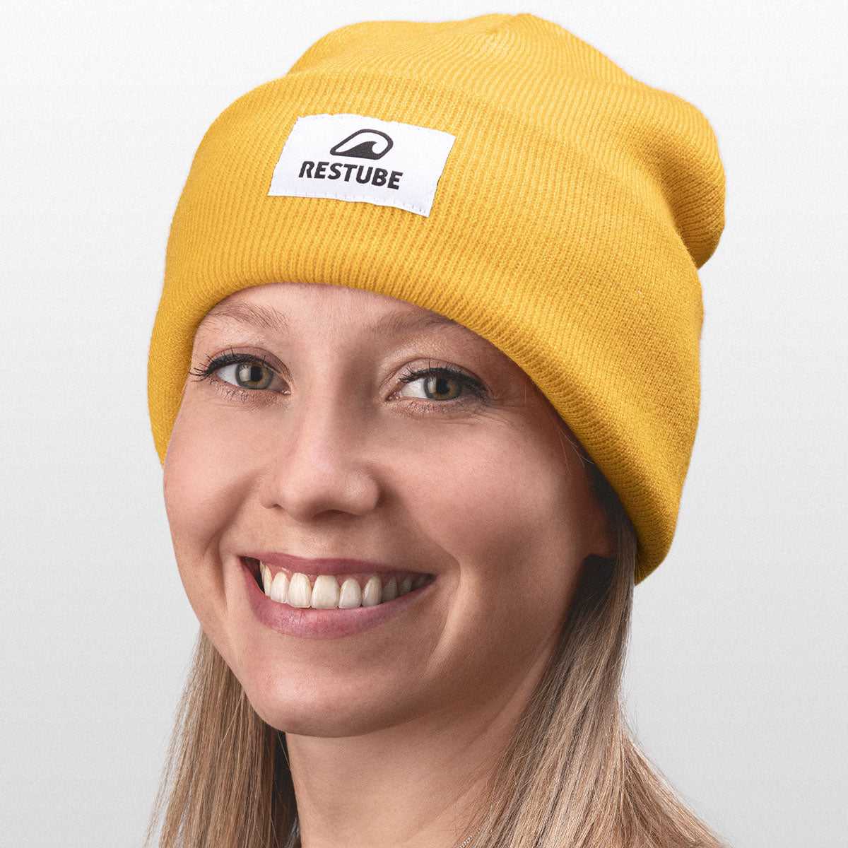 Restube Beanie bonnet jaune unisexe polyacrylique
