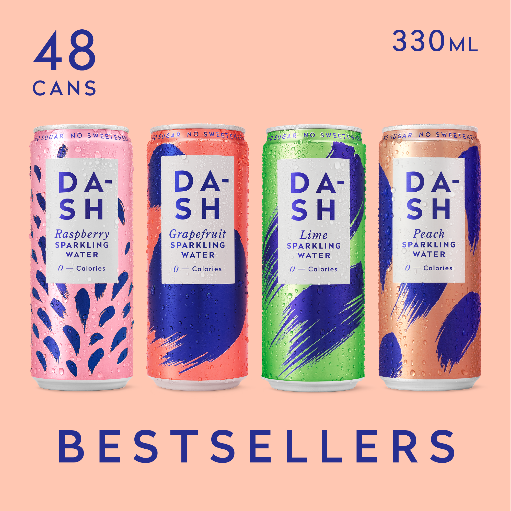 DASH Water Bundles Bestsellers eau pétillante 48 canettes sans sucre