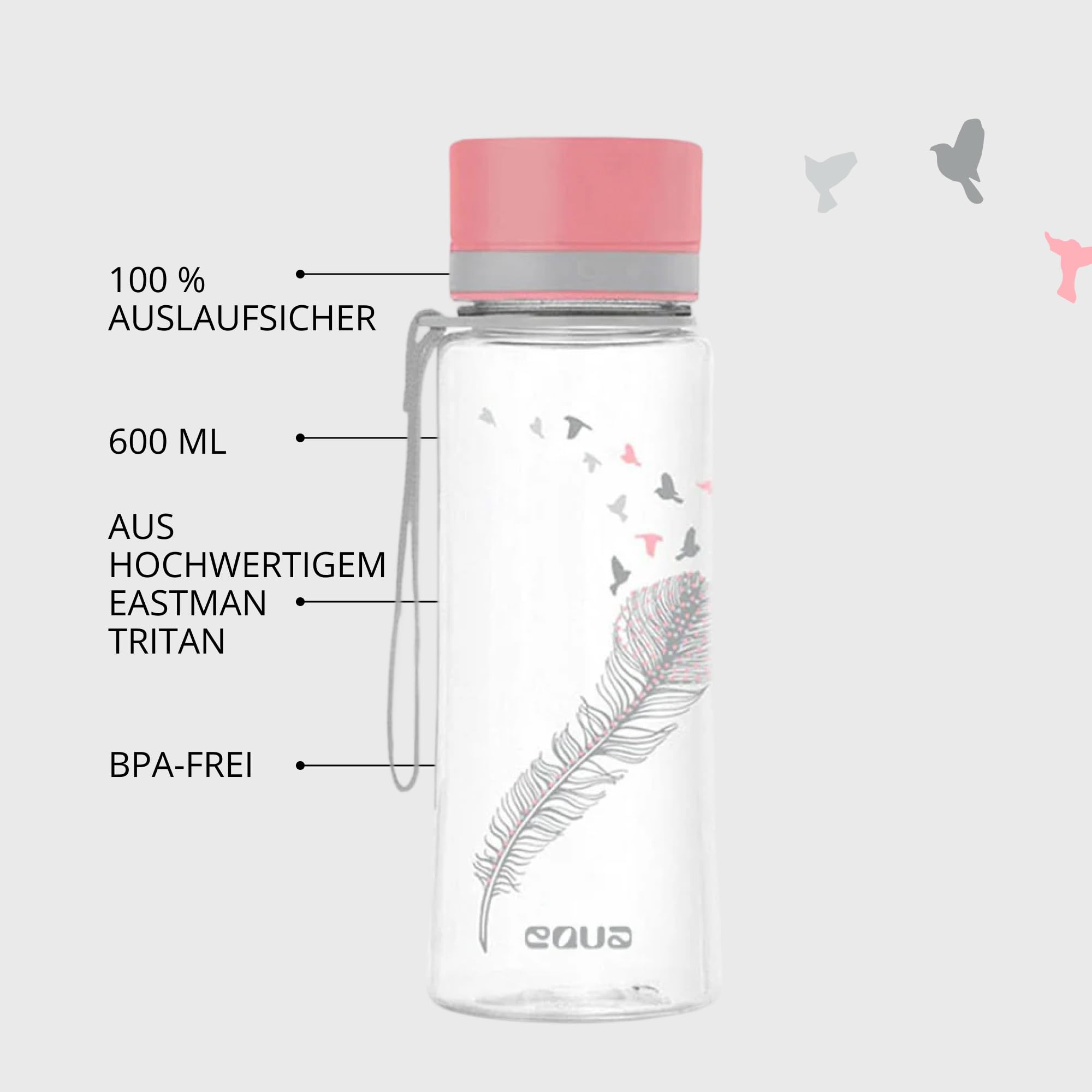 Equa BPA Free PV31 rose gourde Tritan 600ml