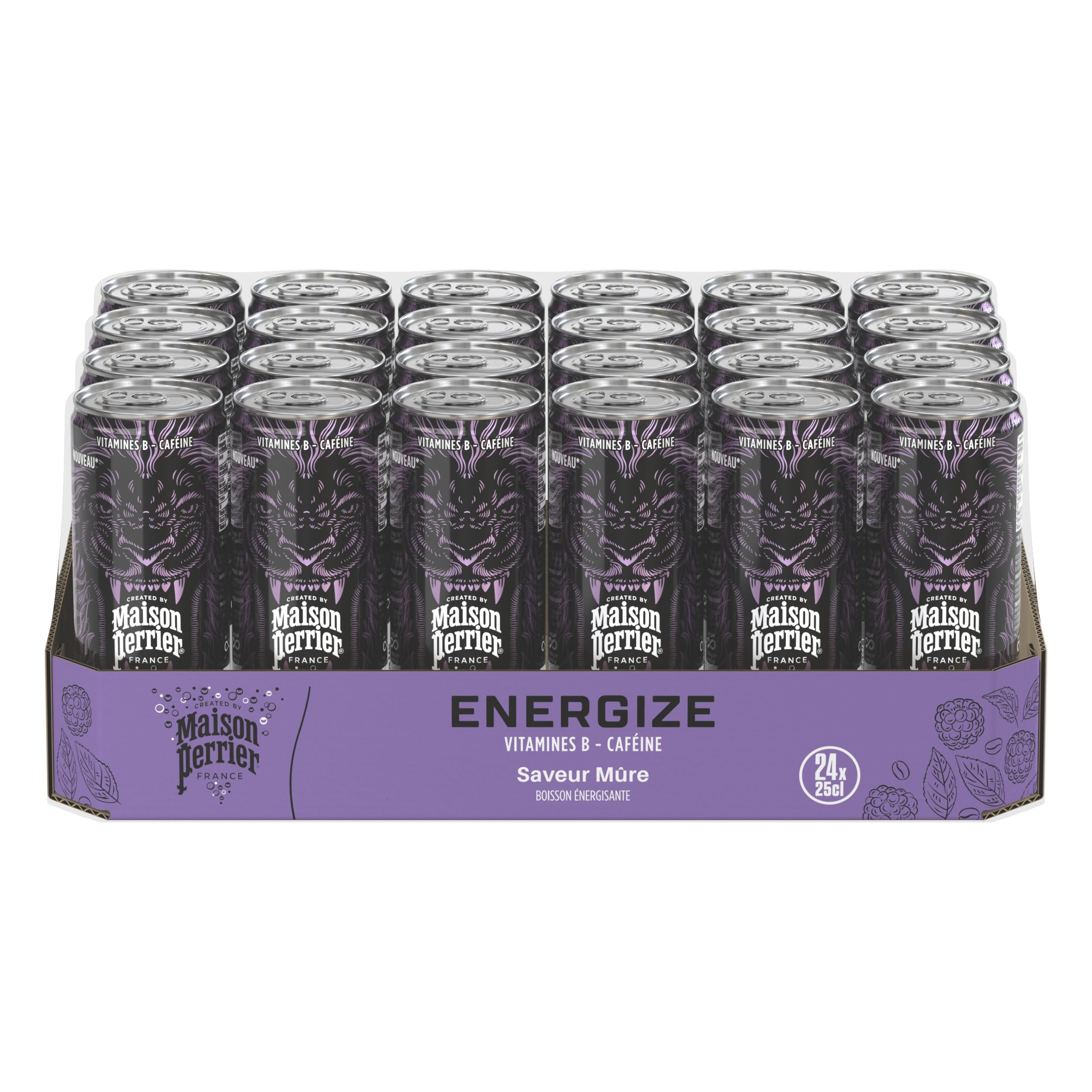 Maison Perrier Energize boisson énergisante mûre 24x25cl
