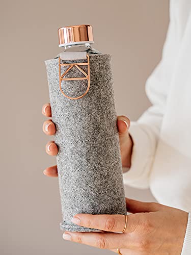 Equa Mismatch Gourde verre 750 ml Rose Gold housse feutre